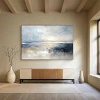 Expansive Seascape Abstract Painting with Grand Horizon ABS437