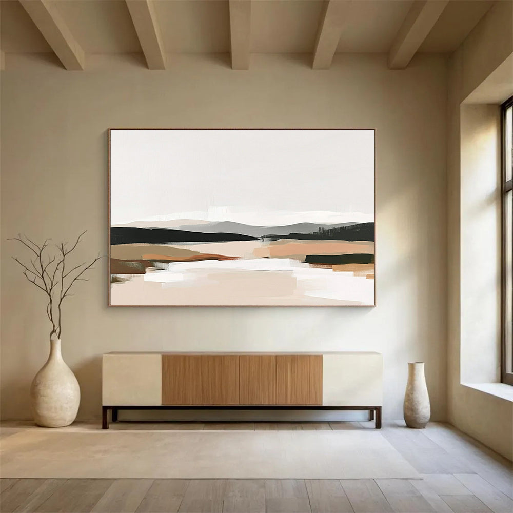 Minimalist Landscape Abstract Painting with Earthy Tones ABS241
