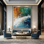Energetic Wave Abstract Painting for Dynamic Spaces GAB0732