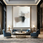Neutral Tones Abstract Painting for Minimalist Dining Rooms GAB0803