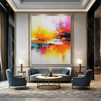 Vibrant Color Splash Abstract Painting for Lively Spaces GAB0681
