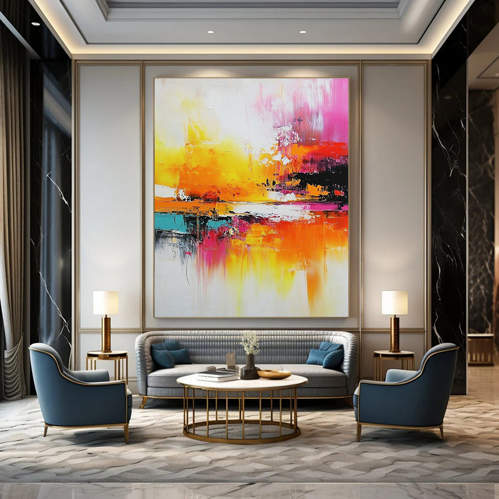 Vibrant Color Splash Abstract Painting for Lively Spaces GAB0681