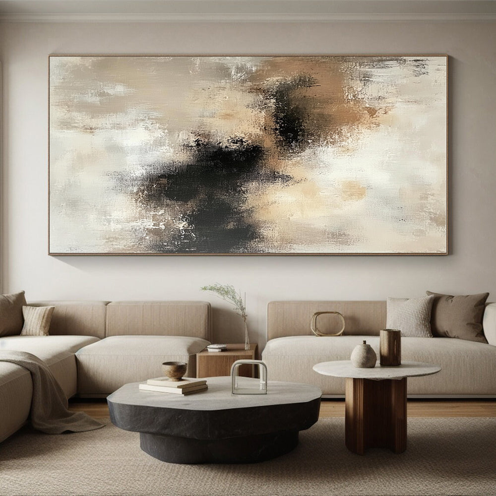 Beige - Black Abstract Painting with Quiet Intensity WINK534