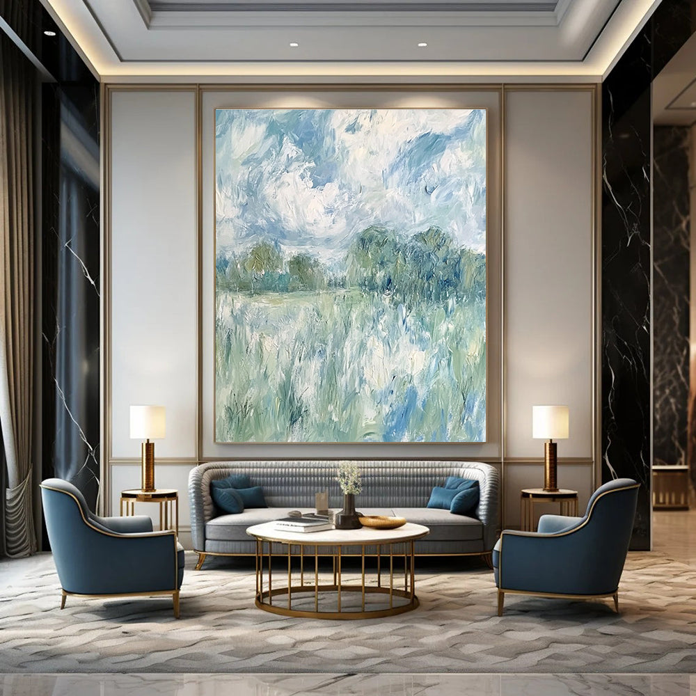 Impressionistic Field Abstract Painting for Country - Style Cafes GAB0815