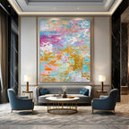 Pastel and Gold Abstract Painting for Chic Bridal Suites HENG464