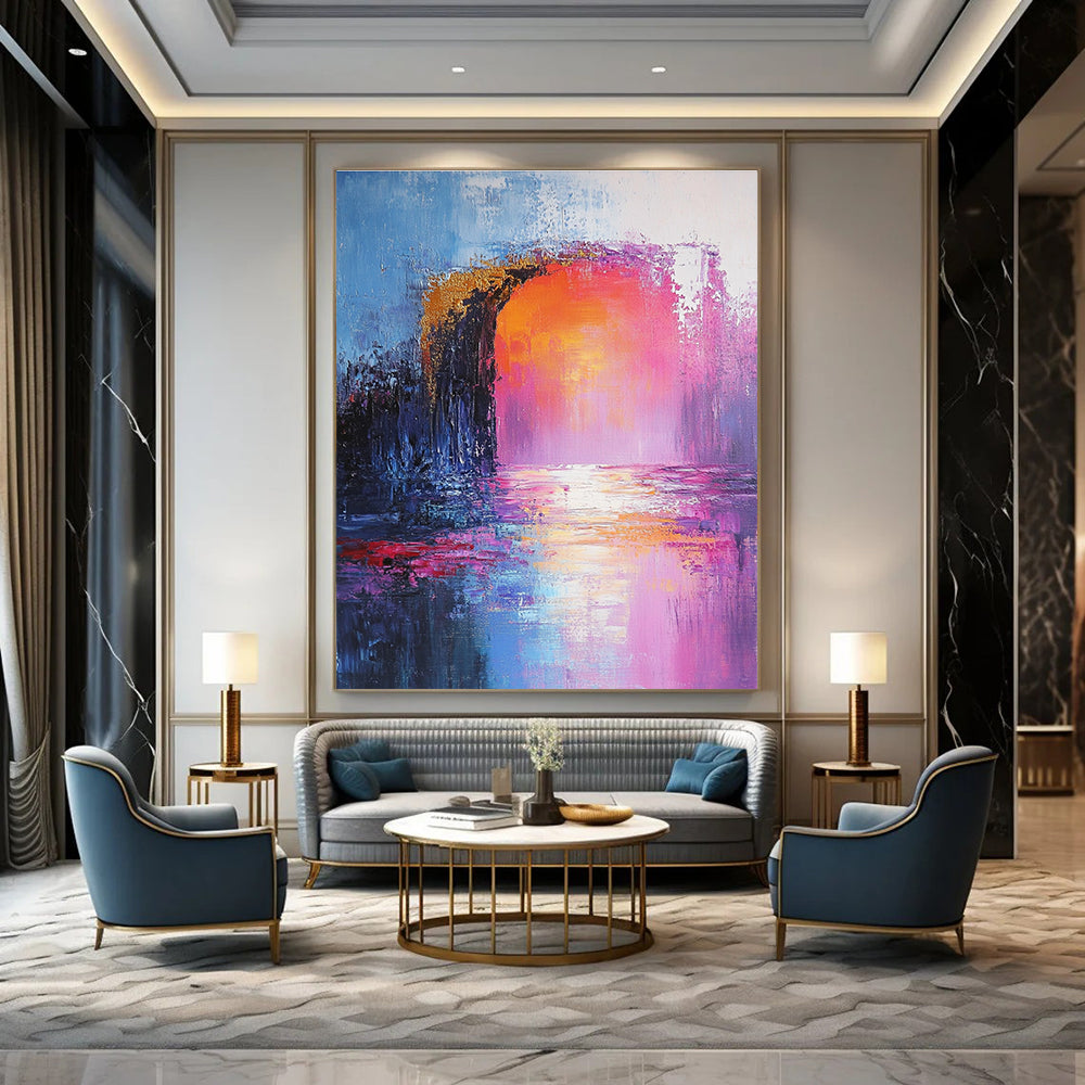 Colorful Archway Sunset Abstract Painting for Dreamy Spaces GAB0728