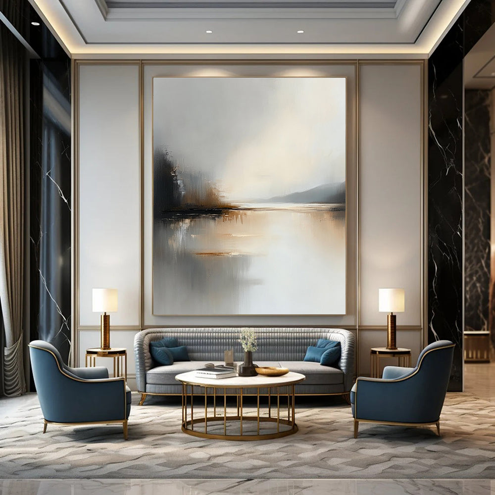 Soft Lake Abstract - Dreamy Landscape Abstract Art GAB0521