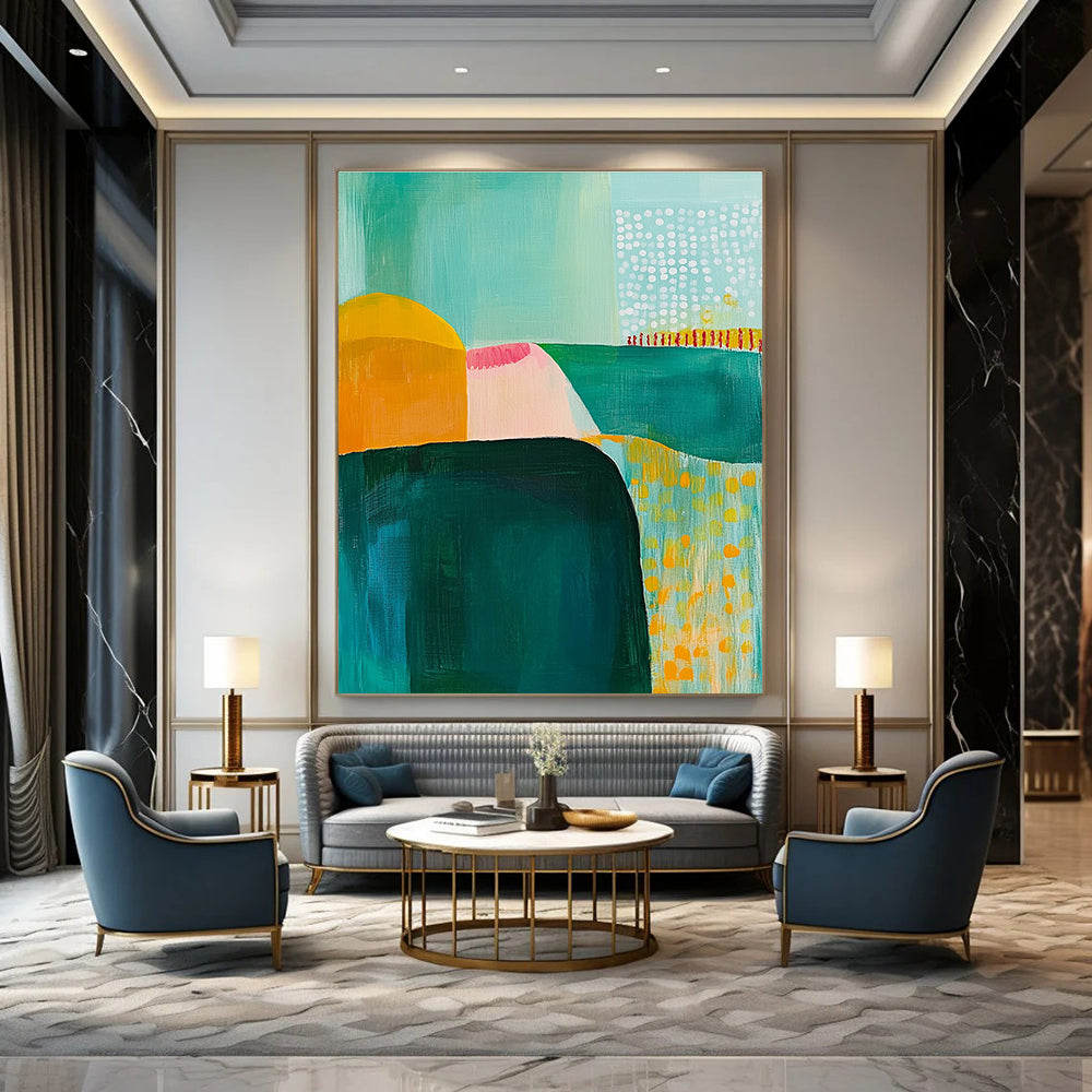 Abstract Landscape Blocks Contemporary Abstract Painting GAB0339
