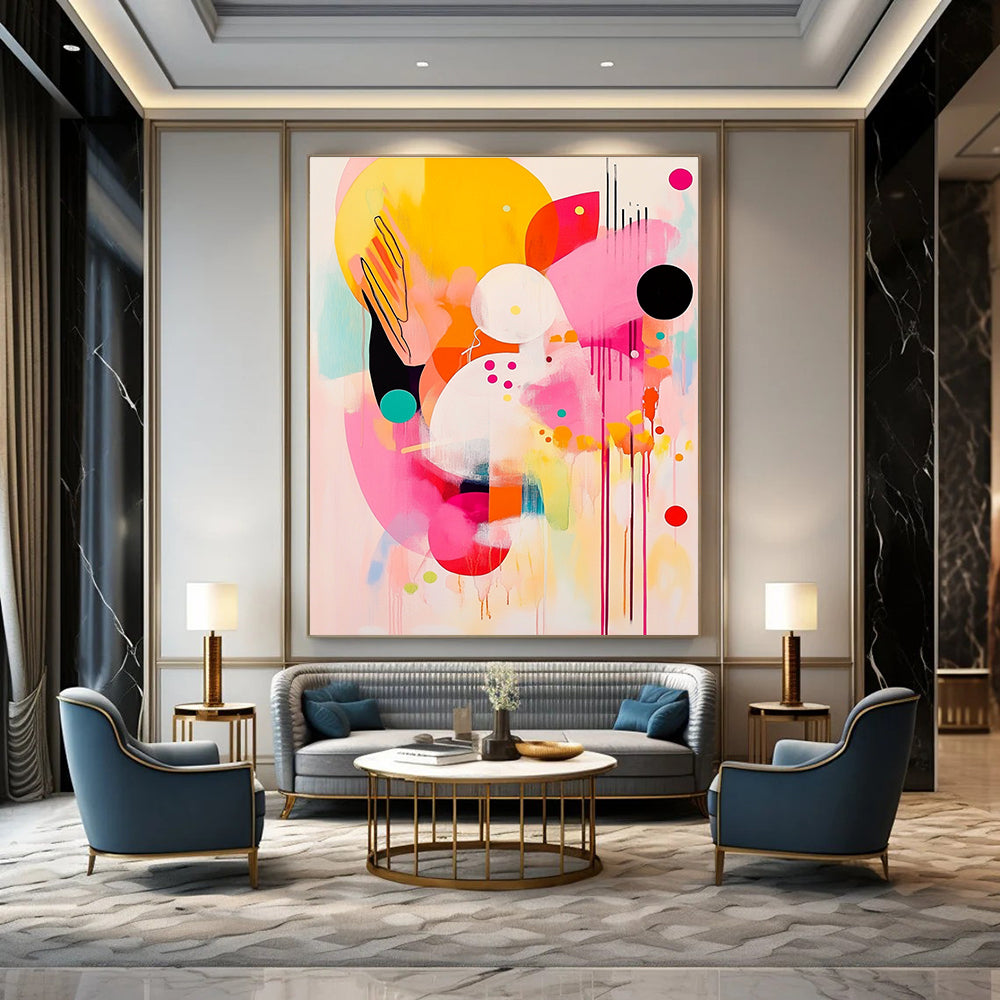 Vibrant Abstract Composition Painting for Creative Studio Break Rooms GAB1222