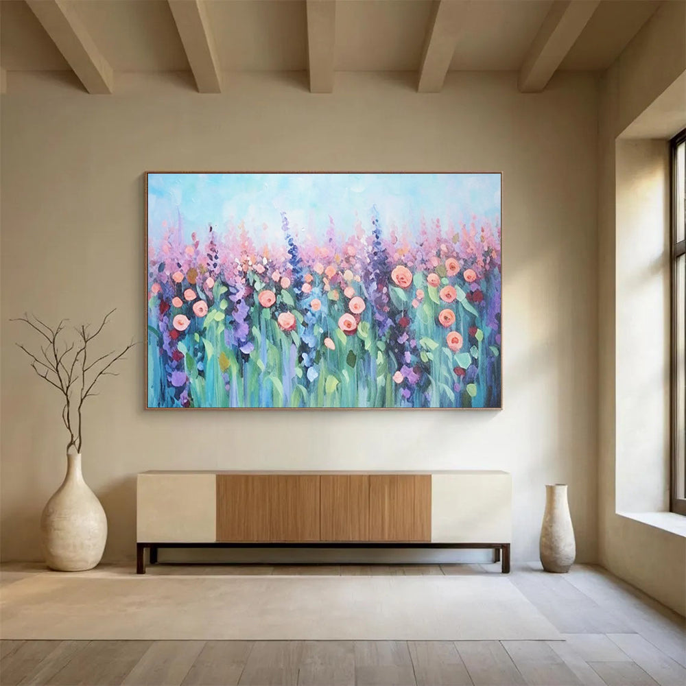 Lavender Field Abstract Painting for Wellness - Oriented Spaces YHT229