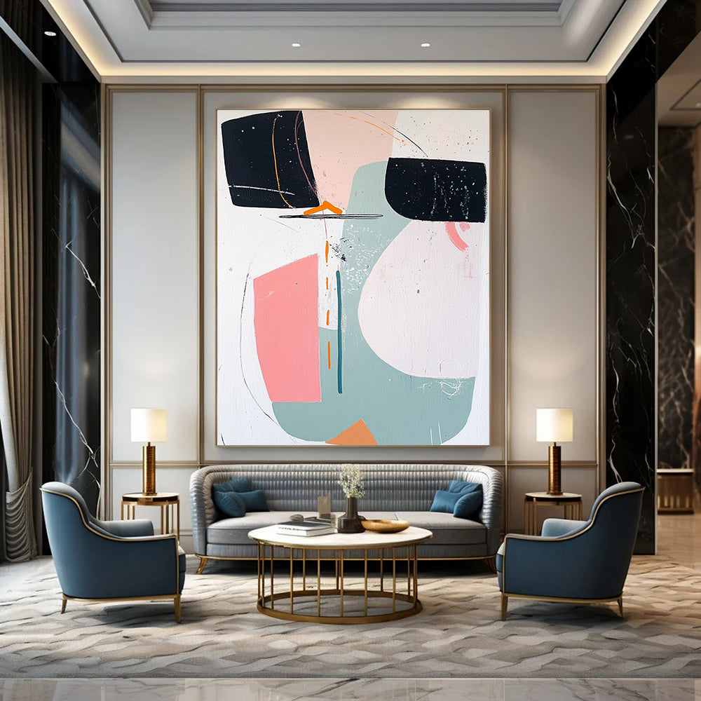 Pastel Geometric Abstract Painting for Charming Boutiques GAB1089