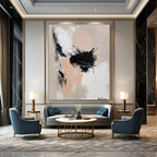 Abstract Black Cat Playful Feline Abstract Painting GAB0226