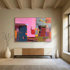 Colorful Geometric Abstract Painting for Vibrant Spaces YHT003