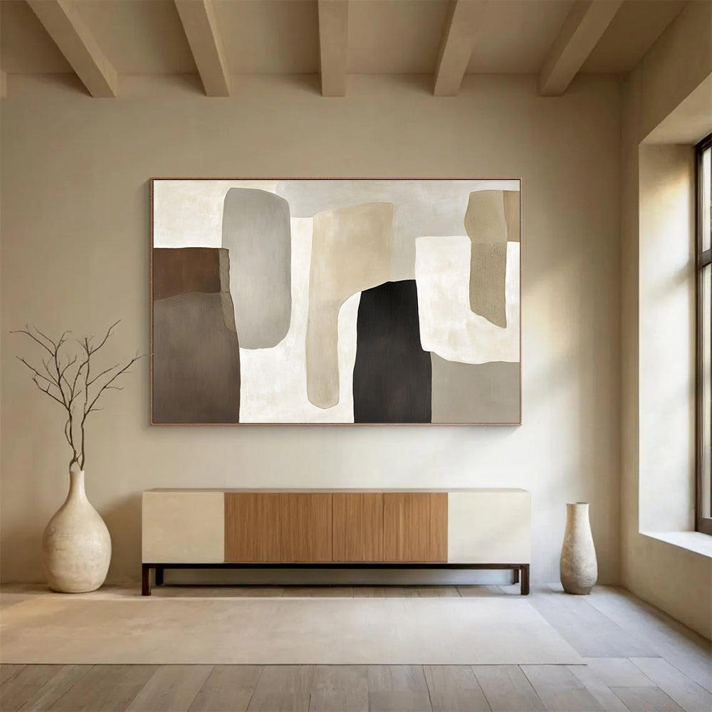 Neutral Tones Abstract Painting with Timeless Elegance ABS439