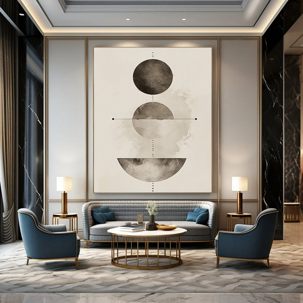 Abstract Circles Mysterious Abstract Painting for Thought - Provoking Spaces GAB1507