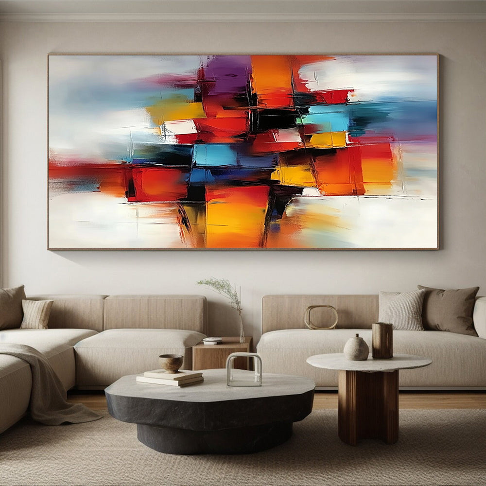 Colorful Cubic Abstract Painting with Vibrant Blocks WINK670