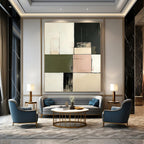 Pastel and Dark Abstract Painting for Industrial - Chic Restaurant Dining Areas GAB1208