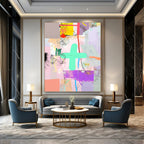 Colorful Cross Collage Playful Graphic Abstract Painting GAB0252