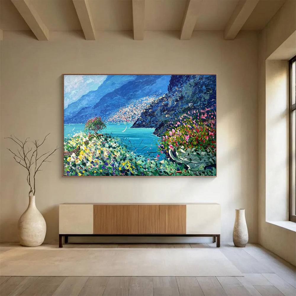 Coastal Garden Abstract Painting for Beachfront Home Patios YHT447