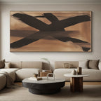 Brown Black Gestural Abstract Painting with Expressive Strokes WINK612