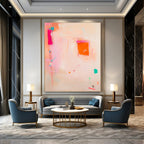Soft Pink Abstract with Dragonfly Painting for Bohemian Bedrooms GAB1153