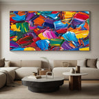 Colorful Palette Knife Strokes Abstract Painting with Vivid Energy WINK080