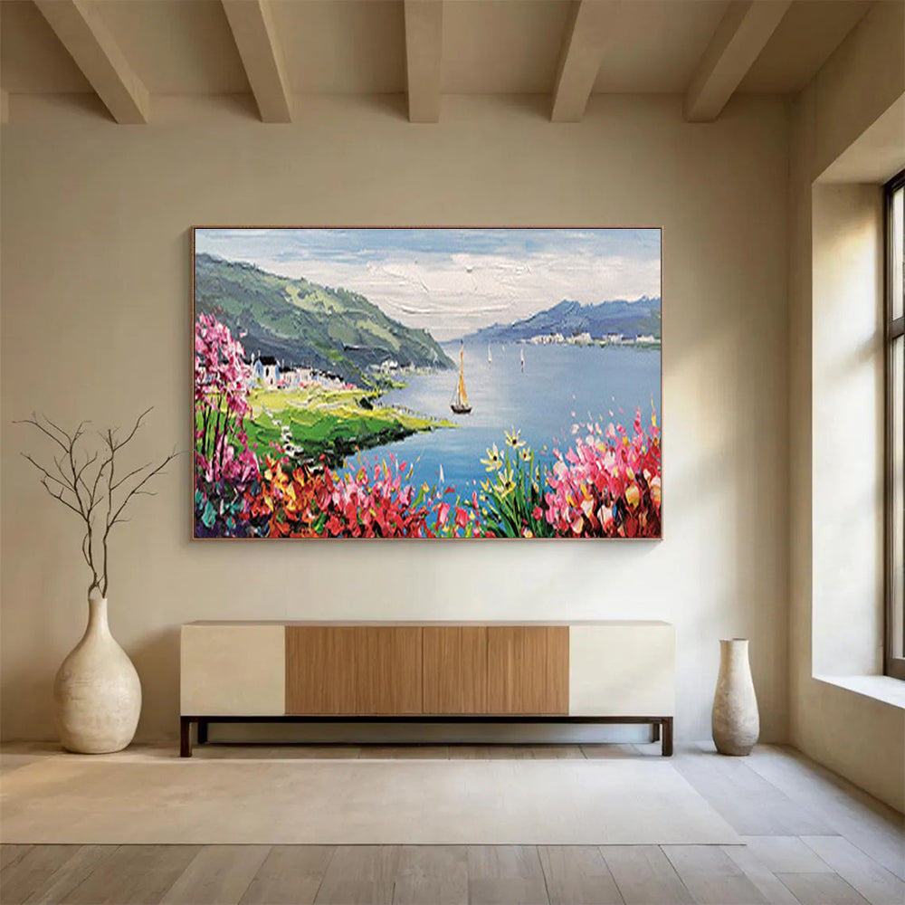 Lakeside Village Abstract Painting for Scenic - Themed Hotels YHT209