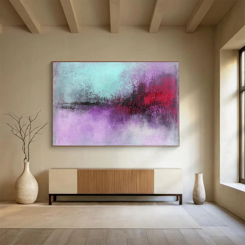 Purple and Red Abstract with Blended Edges Abstract Painting ABS378