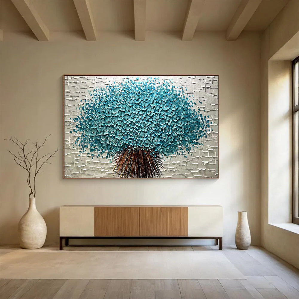 Blue Blossom Tree Abstract Painting for Modern Lobby Spaces YHT213