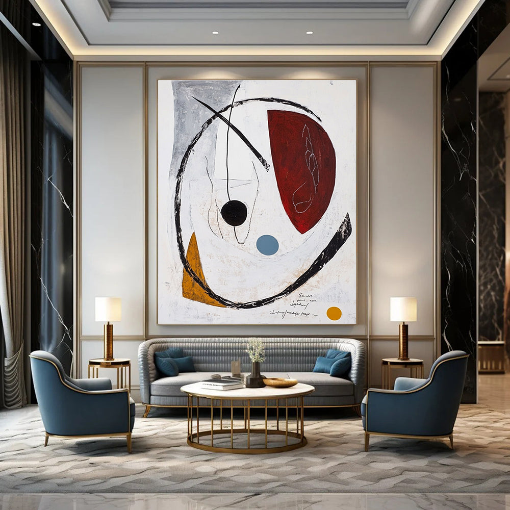 Circular Abstract Composition Painting for Modern Gallery Corridors GAB1246