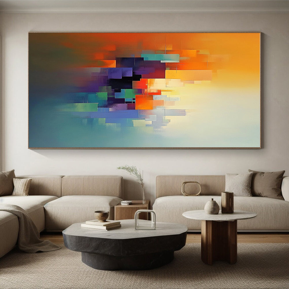 Bright Color Blocks Abstract Painting with Lively Creativity WINK186