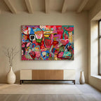 Pink - Hued Abstract Painting for Fashion - Forward Retail Spaces YHT239