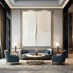 White Textured Shapes Contemporary Abstract Painting for Gallery Walls GAB1514