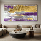 Purple - and - Gold Abstract Painting with Regal Flair WINK327