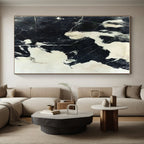Black and White Marble - like Abstract Painting with Timeless Elegance WINK007