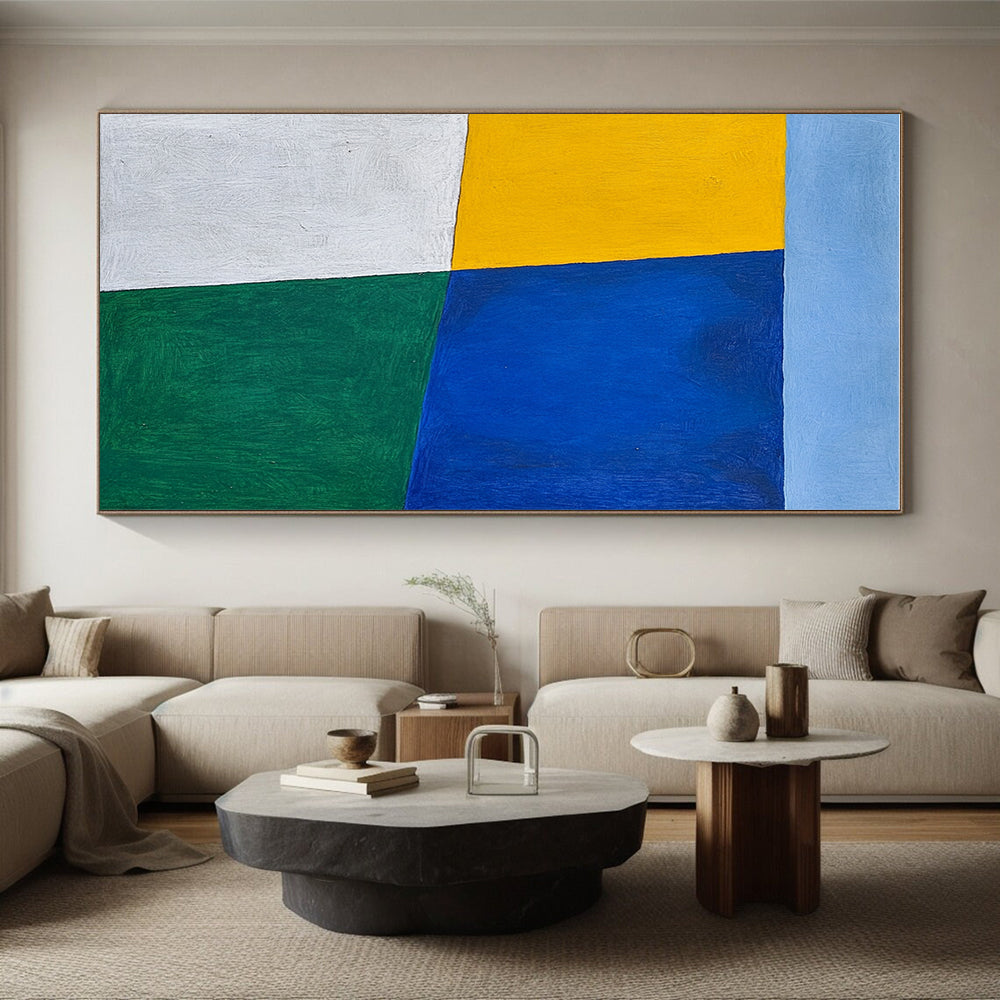 Color - Blocked Simplicity Abstract Painting with Vibrant Clarity WINK219