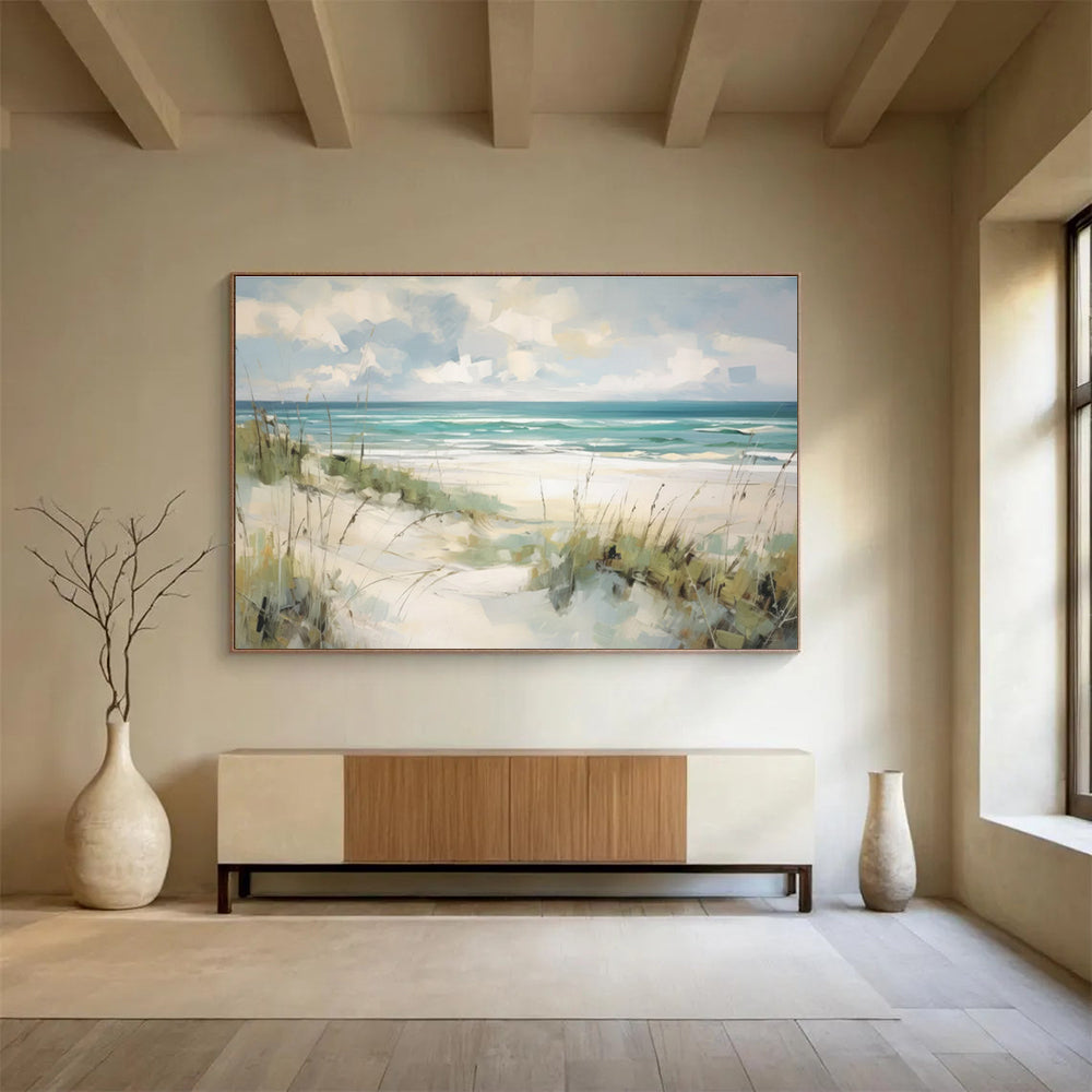 Coastal Beach Abstract Painting for Seaside Resort Lobbies YHT401