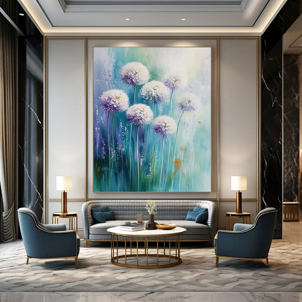 Dandelion Blooms Soft - Colored Floral Abstract Painting GAB0300