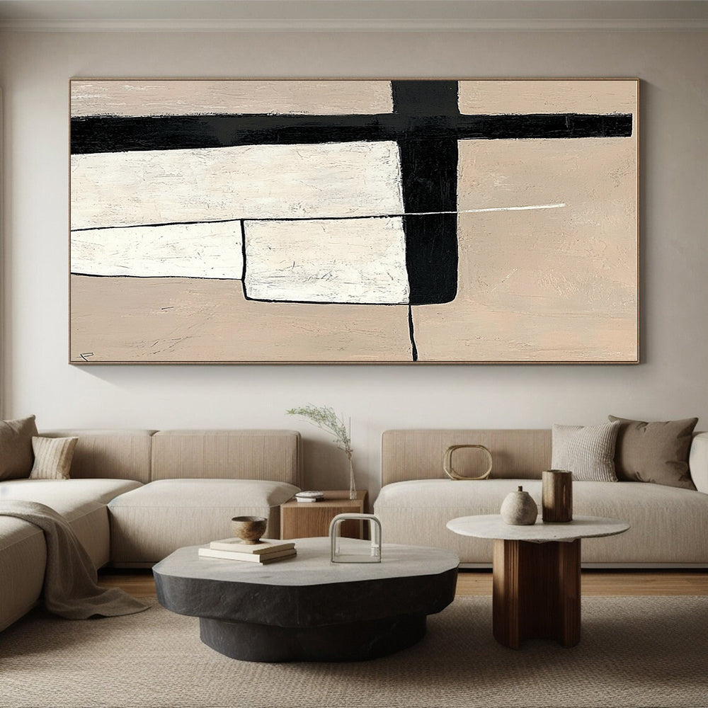 Minimalist Geometric Abstract Painting with Clean Simplicity WINK296