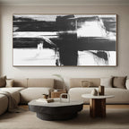 Black and White Abstract Cross Painting with Bold Simplicity WINK345