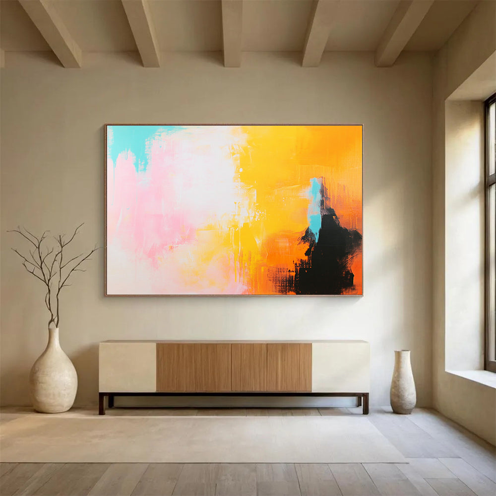 Vibrant Color Explosion Abstract Painting with Energetic Brushstrokes ABS413