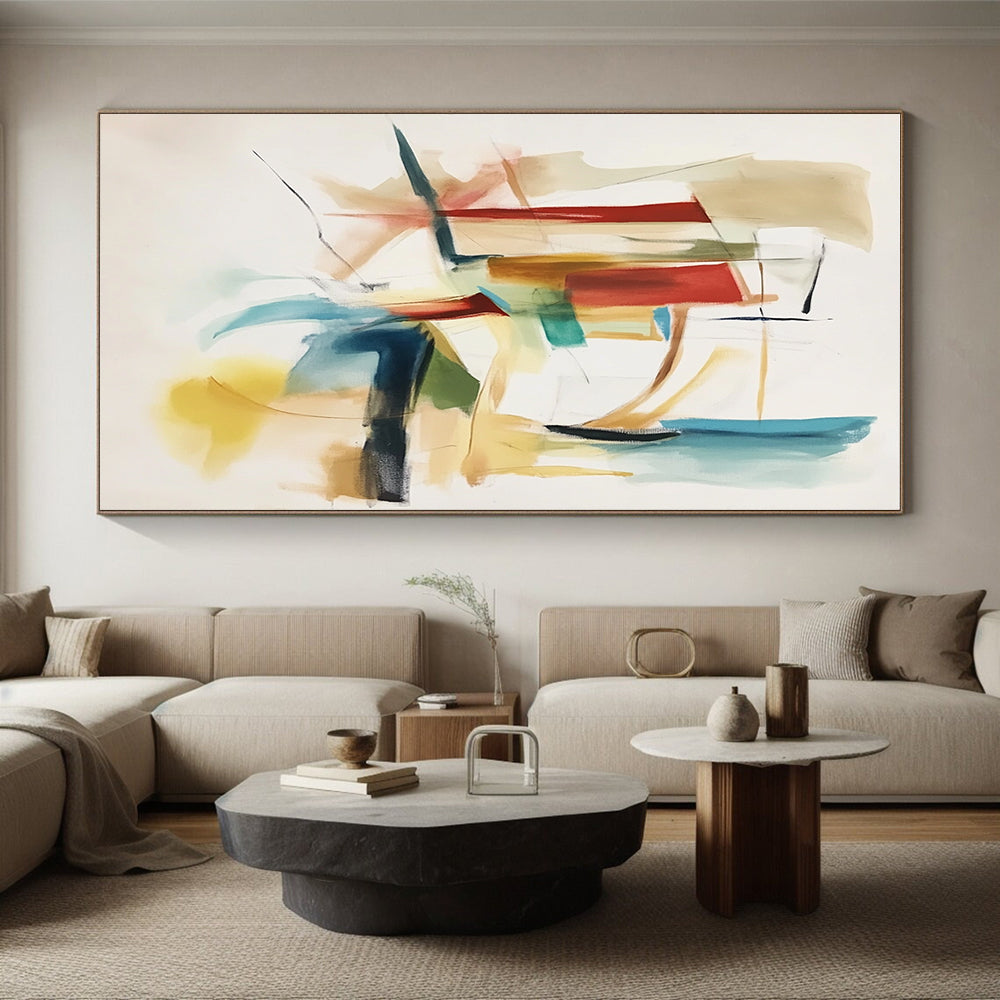 Colorful Geometric Abstract Painting with Playful Shapes WINK575