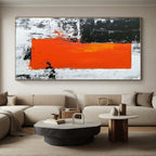 Orange - Black Abstract Contrast Painting with Dramatic Simplicity WINK499
