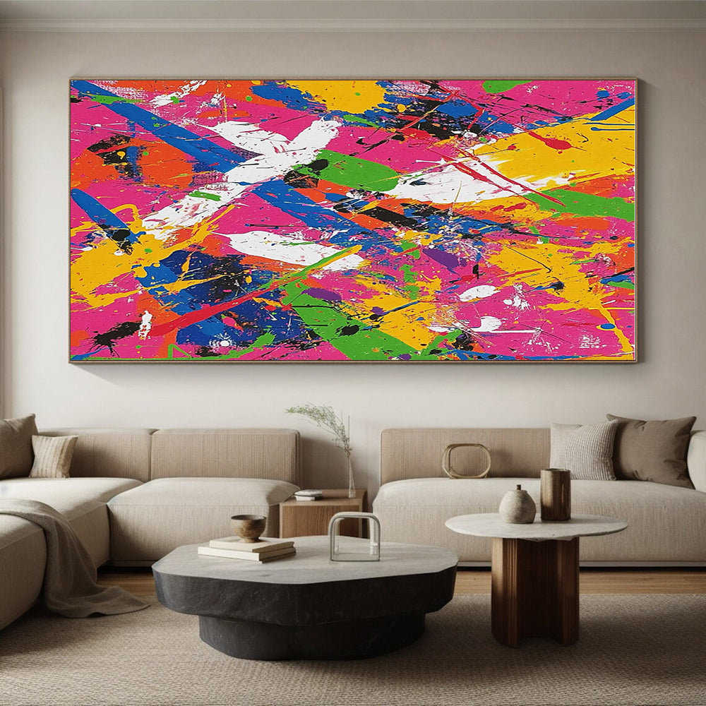Splatter Color Abstract Painting with Energetic Chaos WINK301