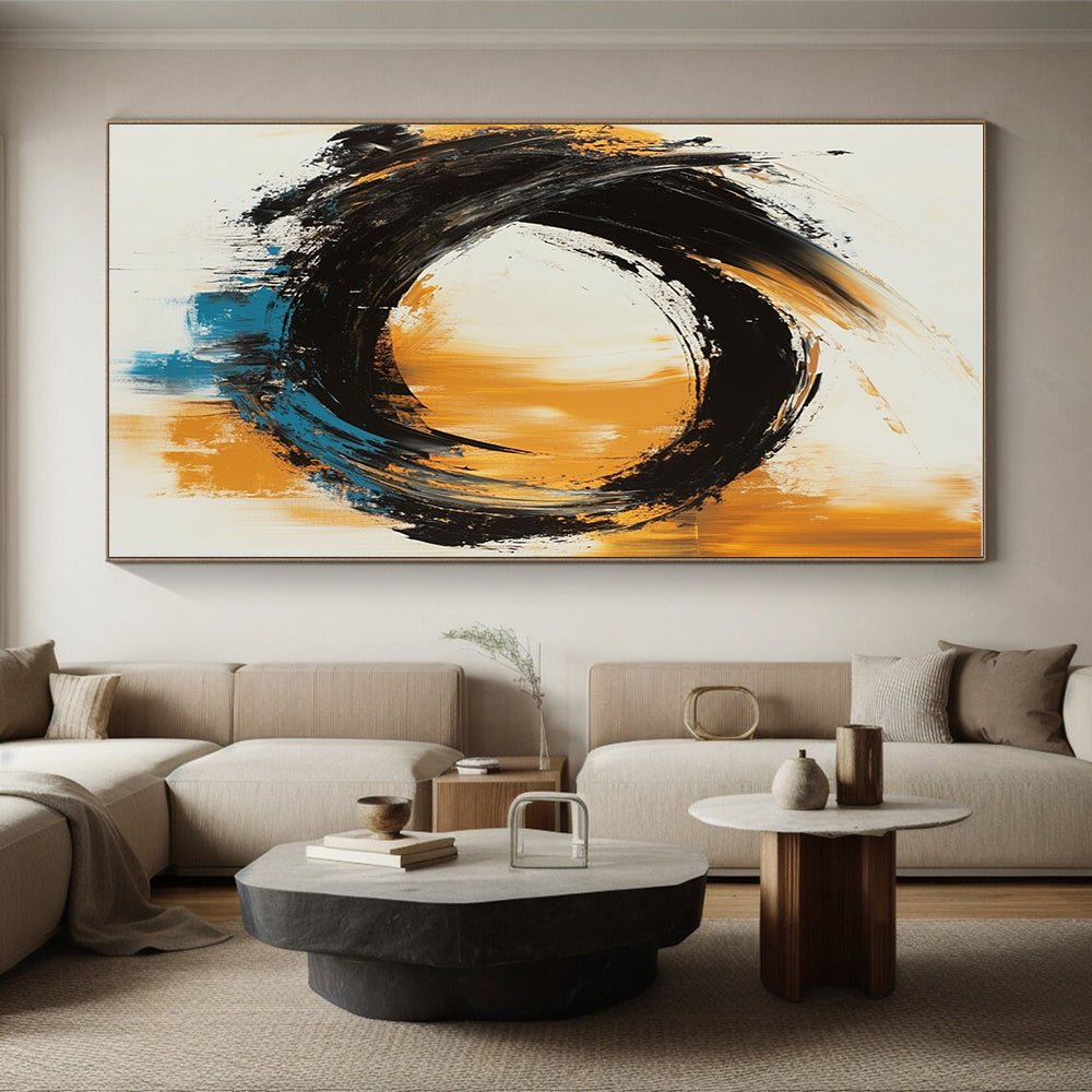 Bold Circular Abstract Painting with Dynamic Motion WINK767