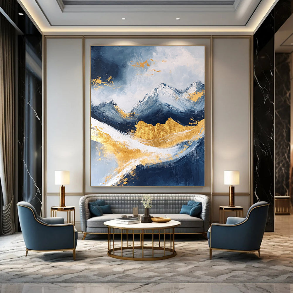 Golden Mountain Abstract - Majestic Landscape Abstract Painting GAB0440