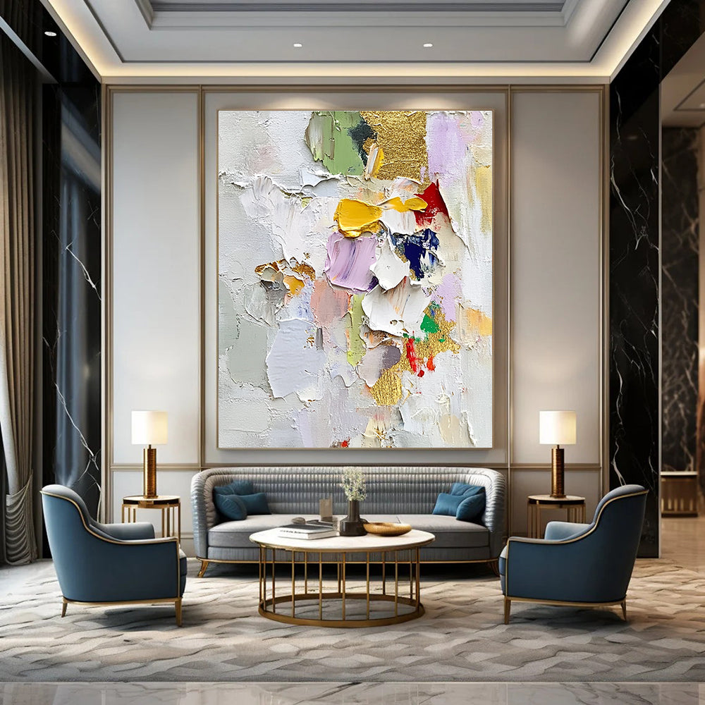 Textured Colorful Abstract Painting for Art - Lovers’ Bedrooms GAB0813