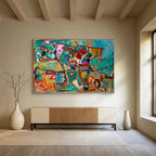 Colorful Geometric Abstract Painting for Modern Art Galleries YHT233