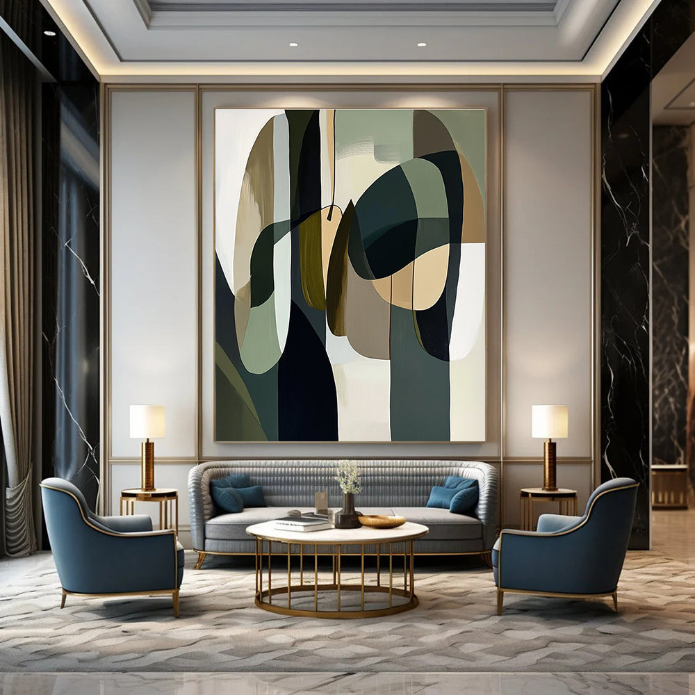 Organic Shapes Abstract Painting for Wellness Center Waiting Rooms GAB1224