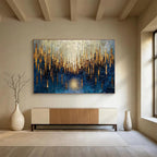 Golden Forest Abstract Painting for Luxury Home Entrances YHT157